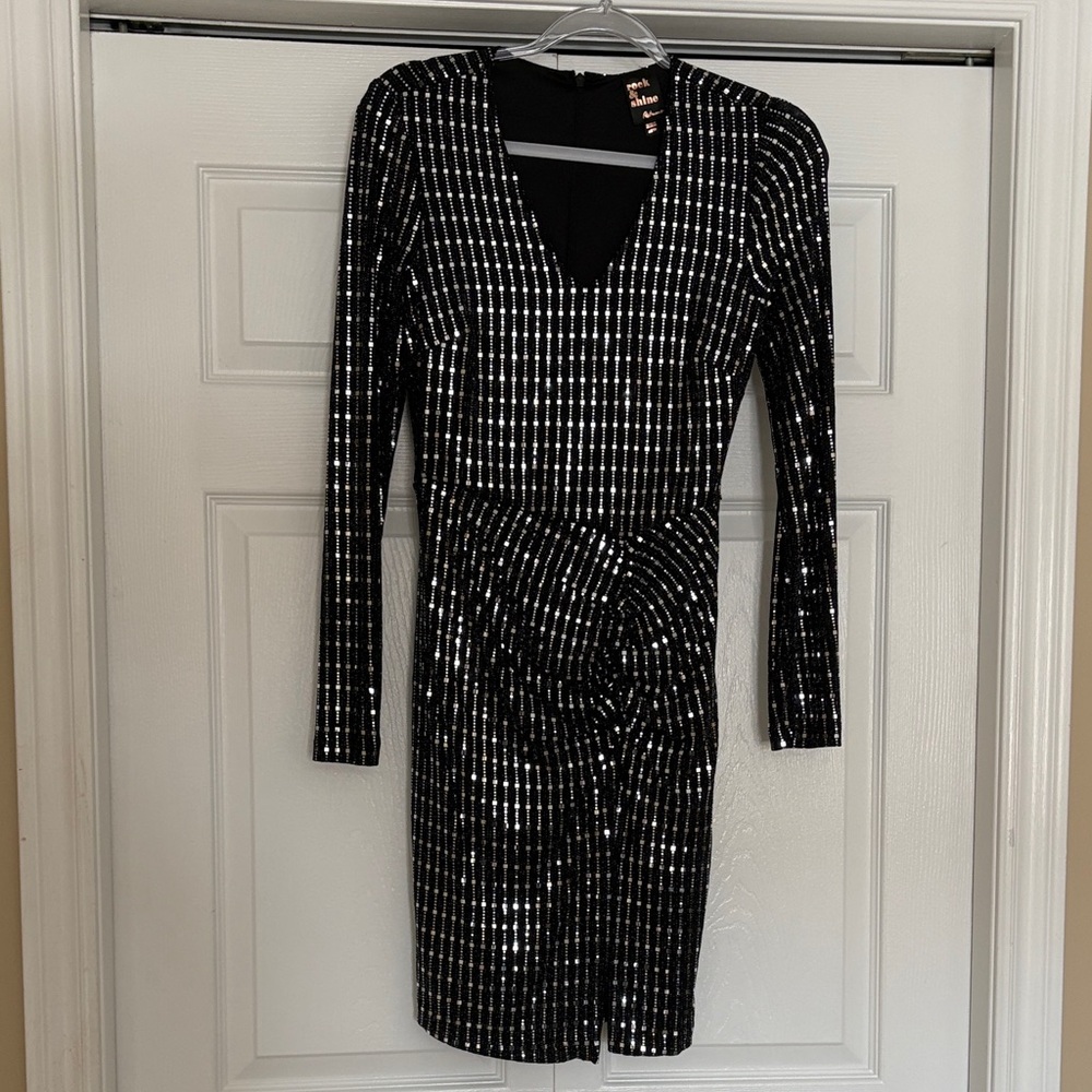 Reitmans Black and Silver Sequin Dress